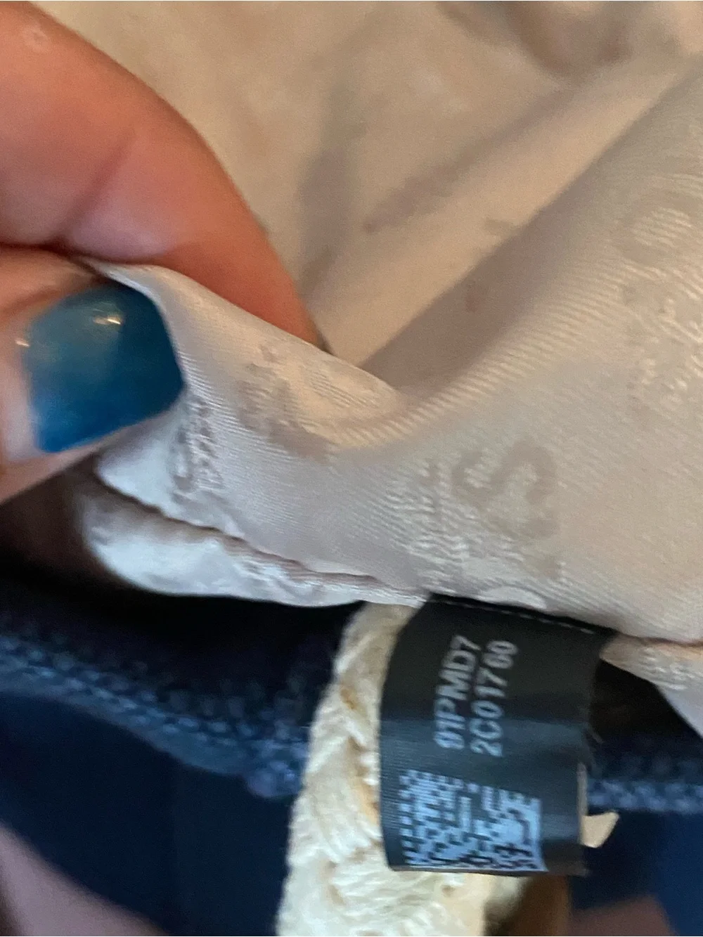 Michael Kors Navy Canvas Tote with Cream Rope Handles and Gold Hardware
